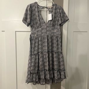 Ruffled V-Neck Dress